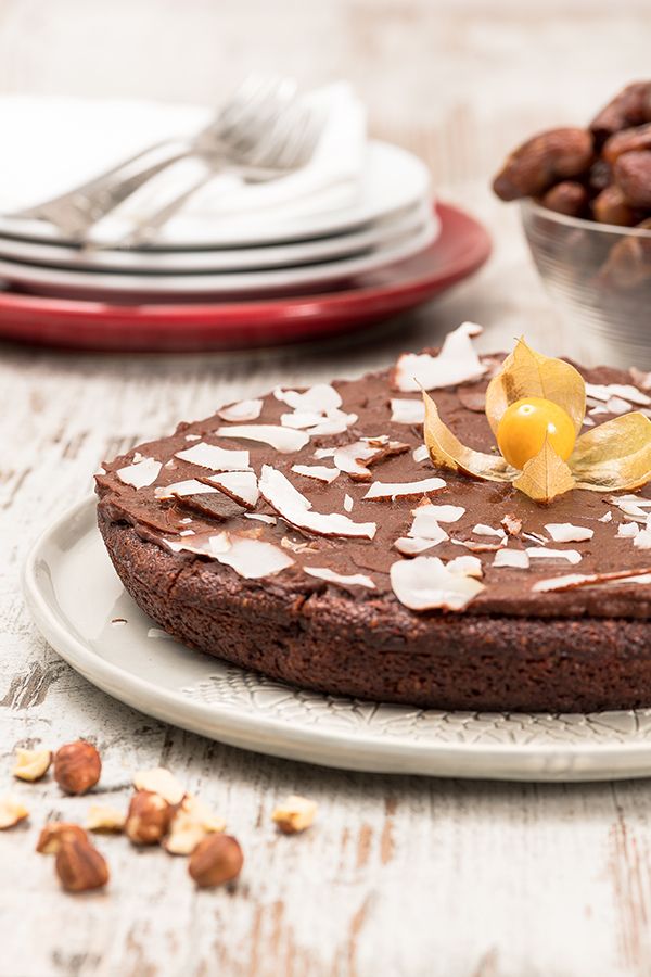 Bolo natural de amêndoa e cacau
